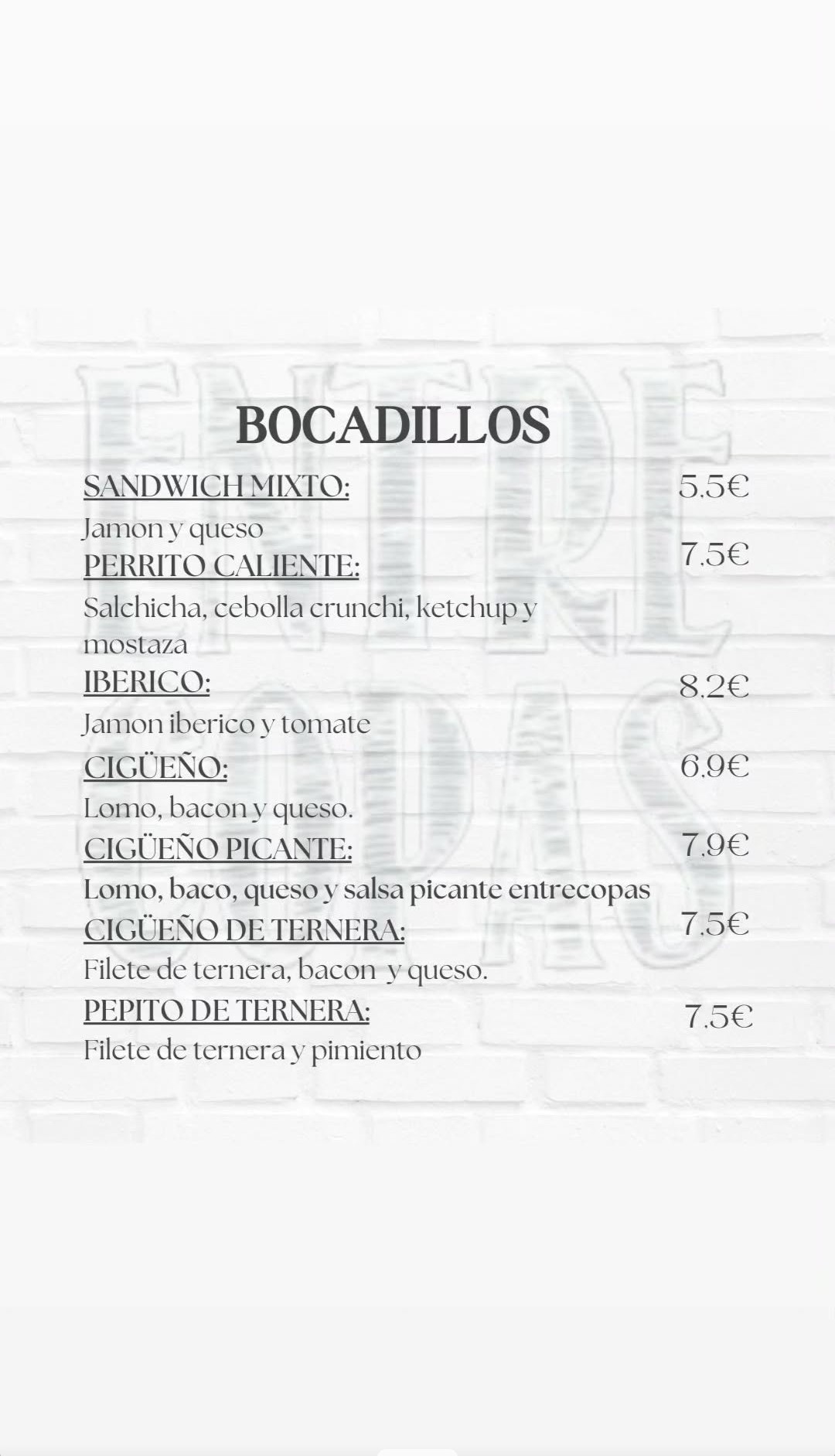 Bocadillos EntreCopas