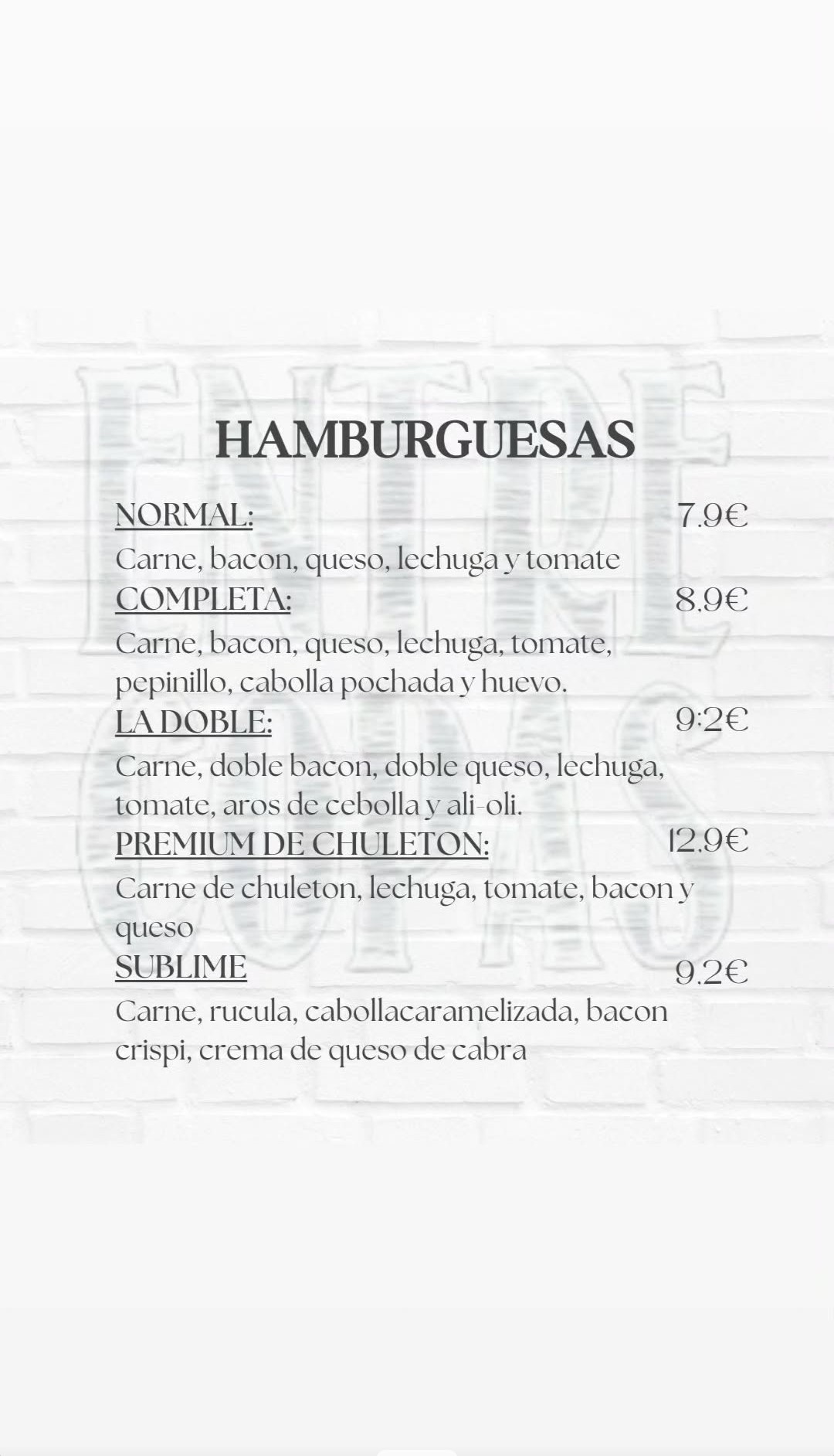 Hamburguesas EntreCopas